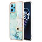 For Realme 9 Pro+ 5G Marble Pattern IMD Card Slot Phone Case(Green) - 1