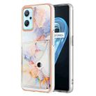 For Realme 9i / OPPO A36 Marble Pattern IMD Card Slot Phone Case(Galaxy Marble White) - 1