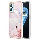 For Realme 9i / OPPO A36 Marble Pattern IMD Card Slot Phone Case(Rose Gold) - 1