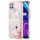 For Realme C21Y Marble Pattern IMD Card Slot Phone Case(Rose Gold) - 1