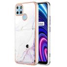 For Realme C21Y Marble Pattern IMD Card Slot Phone Case(White Purple) - 1