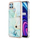 For Realme C21Y Marble Pattern IMD Card Slot Phone Case(Green) - 1