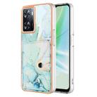 For Realme Narzo 50 5G Marble Pattern IMD Card Slot Phone Case(Green) - 1