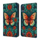 For LG K22/K22 + Crystal Painted Leather Phone case(Flower Butterfly) - 1