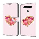 For LG K41S/K51S Crystal Painted Leather Phone case(Love Peach) - 1