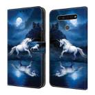 For LG K41S/K51S Crystal Painted Leather Phone case(White Horse) - 1