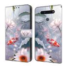 For LG K51 Crystal Painted Leather Phone case(Koi) - 1