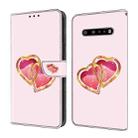 For LG V60 ThinQ 5G Crystal Painted Leather Phone case(Love Peach) - 1