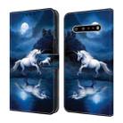 For LG V60 ThinQ 5G Crystal Painted Leather Phone case(White Horse) - 1