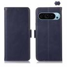 For Google Pixel 9 Crazy Horse Top Layer Cowhide Leather Phone Case(Blue) - 1