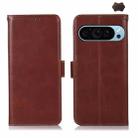 For Google Pixel 9 Crazy Horse Top Layer Cowhide Leather Phone Case(Brown) - 1