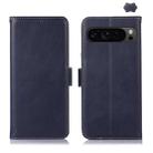 For Google Pixel 9 Pro Crazy Horse Top Layer Cowhide Leather Phone Case(Blue) - 1