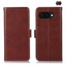 For Google Pixel 9a Crazy Horse Top Layer Cowhide Leather Phone Case(Brown) - 1