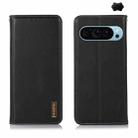 For Google Pixel 9 KHAZNEH Nappa Top Layer Cowhide Leather Phone Case(Black) - 1