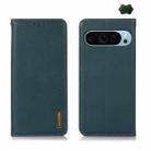 For Google Pixel 9 KHAZNEH Nappa Top Layer Cowhide Leather Phone Case(Green) - 1