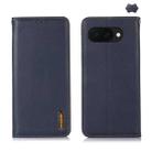 For Google Pixel 9a KHAZNEH Nappa Top Layer Cowhide Leather Phone Case(Blue) - 1