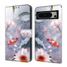 For Google Pixel 6 Crystal Painted Leather Phone case(Koi) - 1