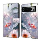 For Google Pixel 7a Crystal Painted Leather Phone case(Koi) - 1