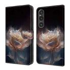 For Sony Xperia 1 IV Crystal Painted Leather Phone case(Peony) - 1