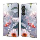 For Sony Xperia 1 V Crystal Painted Leather Phone case(Koi) - 1