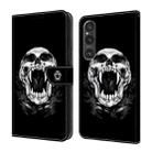 For Sony Xperia 1 V Crystal Painted Leather Phone case(Skull) - 1