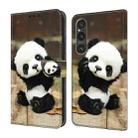 For Sony Xperia 1 V Crystal Painted Leather Phone case(Panda) - 1