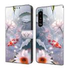 For Sony Xperia 5 III Crystal Painted Leather Phone case(Koi) - 1