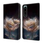 For Sony Xperia 5 III Crystal Painted Leather Phone case(Peony) - 1