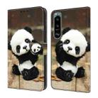 For Sony Xperia 5 III Crystal Painted Leather Phone case(Panda) - 1