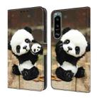 For Sony Xperia 5 IV Crystal Painted Leather Phone case(Panda) - 1