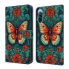 For Sony Xperia 10 III Crystal Painted Leather Phone case(Flower Butterfly) - 1