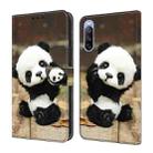 For Sony Xperia 10 III Crystal Painted Leather Phone case(Panda) - 1