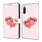 For Sony Xperia 10 V Crystal Painted Leather Phone case(Love Peach) - 1
