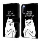 For Sony Xperia 10 V Crystal Painted Leather Phone case(Dont Touch My Phone) - 1