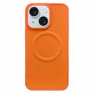 For iPhone 15 Plus 2 in 1 MagSafe Magnetic Silicone Leather Phone Case(Orange) - 1