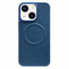 For iPhone 14 Plus 2 in 1 MagSafe Magnetic Silicone Leather Phone Case(Blue) - 1