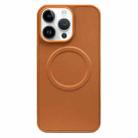 For iPhone 14 Pro 2 in 1 MagSafe Magnetic Silicone Leather Phone Case(Brown) - 1
