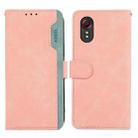 For Samsung Galaxy Xcover 7 ABEEL Color Block Magnetic RFID Leather Phone Case(Pink-Cyan) - 1