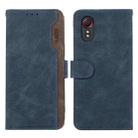 For Samsung Galaxy Xcover 7 ABEEL Color Block Magnetic RFID Leather Phone Case(Blue-Brown) - 1