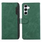 For Samsung Galaxy A15 5G ABEEL Color Block Magnetic RFID Leather Phone Case(Green-Black) - 1