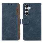 For Samsung Galaxy S24+ 5G ABEEL Color Block Magnetic RFID Leather Phone Case(Blue-Brown) - 1