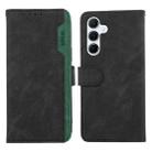 For Samsung Galaxy S24 5G ABEEL Color Block Magnetic RFID Leather Phone Case(Black-Green) - 1