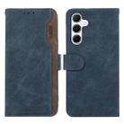 For Samsung Galaxy S24 5G ABEEL Color Block Magnetic RFID Leather Phone Case(Blue-Brown) - 1