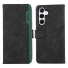 For Samsung Galaxy S23 FE 5G ABEEL Color Block Magnetic RFID Leather Phone Case(Black-Green) - 1