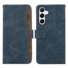 For Samsung Galaxy A34 5G ABEEL Color Block Magnetic RFID Leather Phone Case(Blue-Brown) - 1
