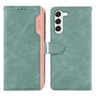 For Samsung Galaxy S23+ 5G ABEEL Color Block Magnetic RFID Leather Phone Case(Cyan-Pink) - 1