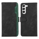 For Samsung Galaxy S23 5G ABEEL Color Block Magnetic RFID Leather Phone Case(Black-Green) - 1