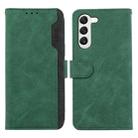 For Samsung Galaxy S23 5G ABEEL Color Block Magnetic RFID Leather Phone Case(Green-Black) - 1