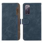 For Samsung Galaxy S20 FE ABEEL Color Block Magnetic RFID Leather Phone Case(Blue-Brown) - 1
