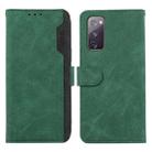 For Samsung Galaxy S20 FE ABEEL Color Block Magnetic RFID Leather Phone Case(Green-Black) - 1